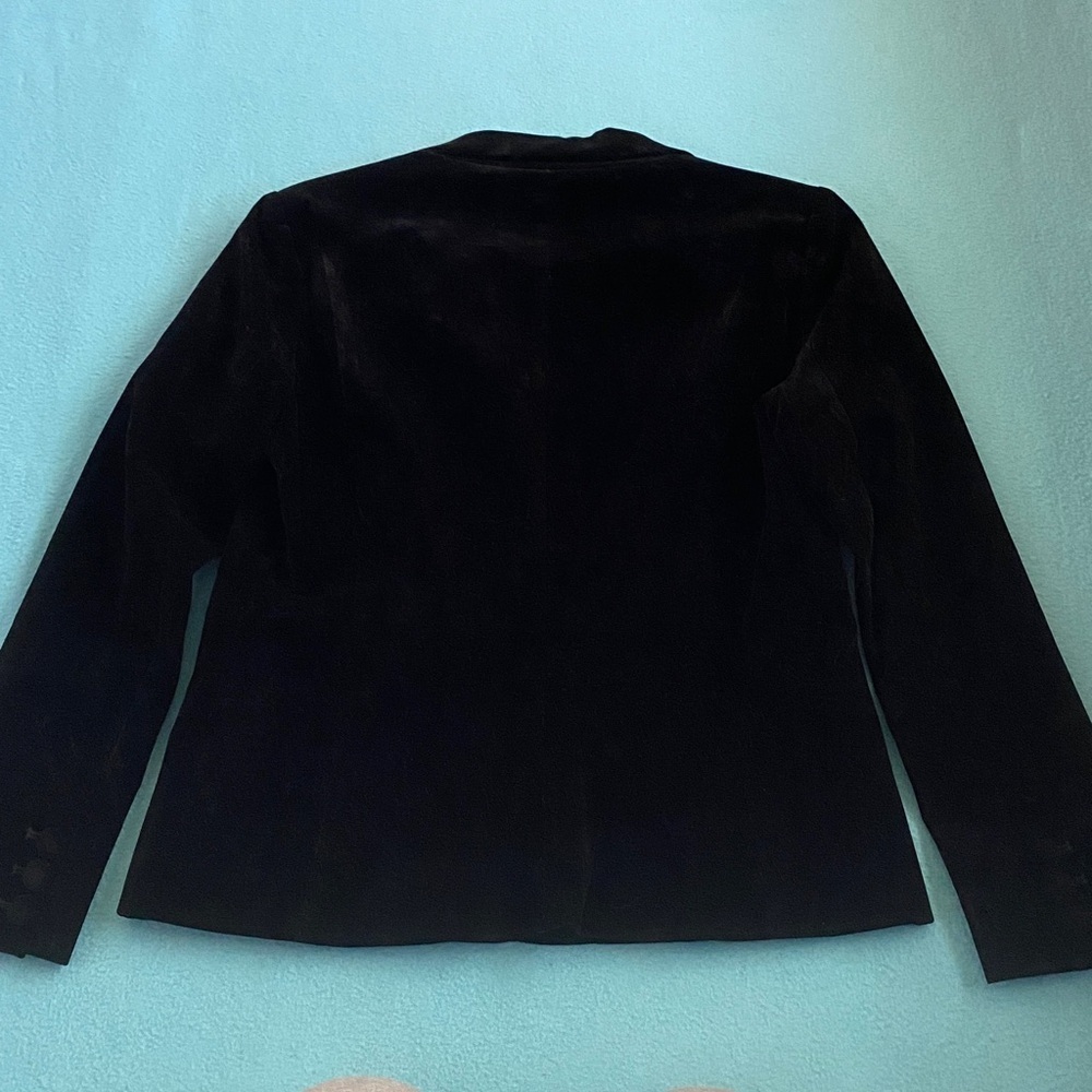 LUCY PARIS velvet black blazer coat one button closure pockets NWT NEW size M - Picture 2 of 11